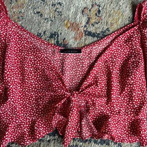 Red Spotted Blush Crop Top Size M